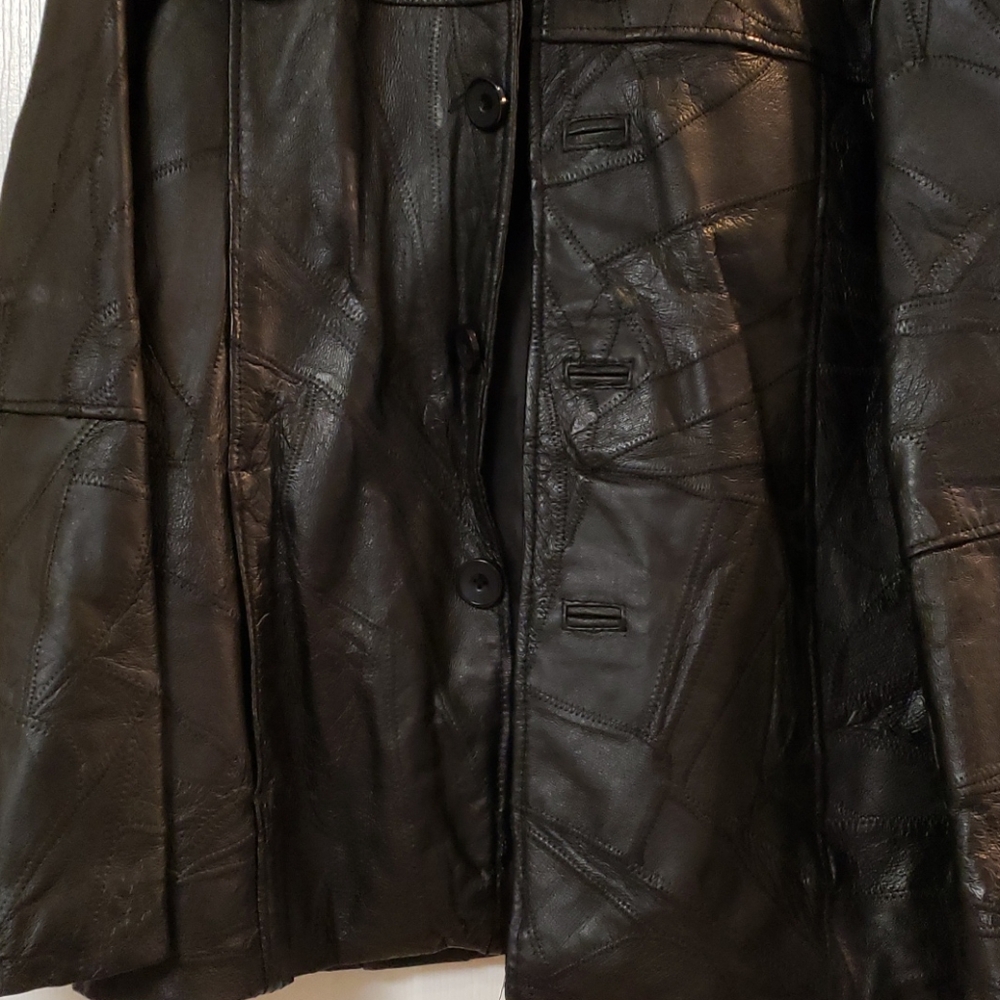 Patchwork Leather Jacket - image 4